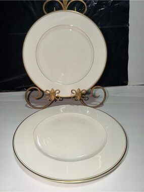 2- Mikasa Trousdale Ivory China w/ Gold Trim 10.5”